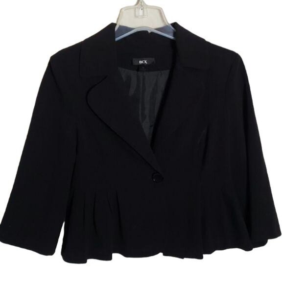 BCX Pleated One Button Dress Blazer sz m - Picture 7 of 8